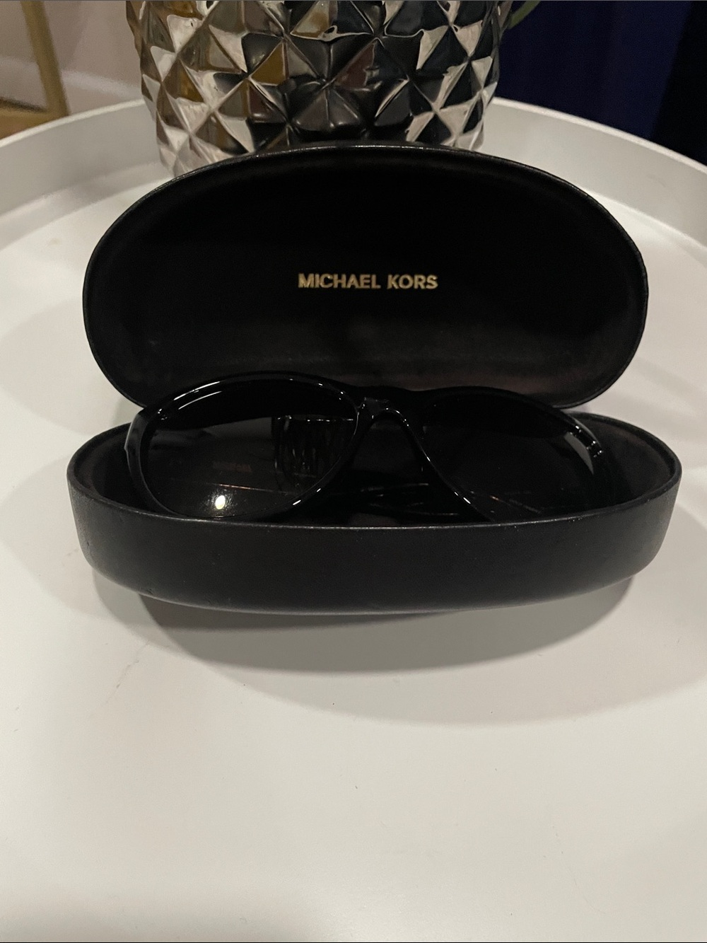 Michael Kors Black Aviator Sunglasses with Branded Case